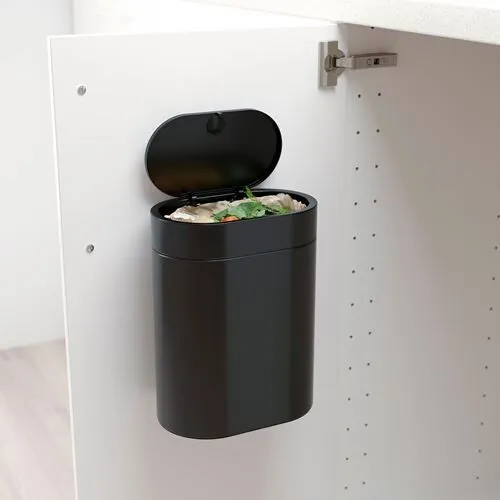 Ikea Brogrund Dokunmatik Çöp Kutusu, Siyah, 4 Lt
