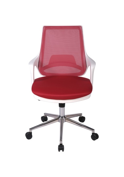 Ofisbazaar Buya Beyaz Fileli Çalışma Koltuğu Ergonomik Şef Ve Toplantı Koltuğu Kırmızı Kırmızı