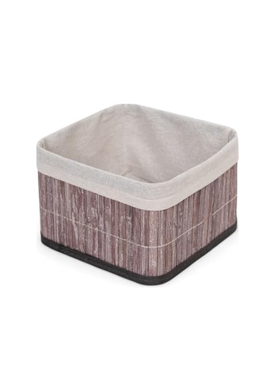 Bambu Çok Amaçlı Saklama Kutusu Düzenleyici Kare Organizer, Dekoratif Bambu Düzenleyici Gri 20x20x13cm Diğer