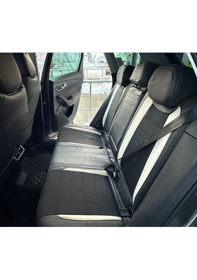 Skoda Karoq Uyumlu Araca Özel Deri Oto Koltuk Kılıfı 158537 Siyah