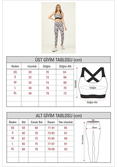 Missmaral Moda Kadın Günlük Spor Tayt Beyaz Siyah - 134337617 Beyaz Siyah