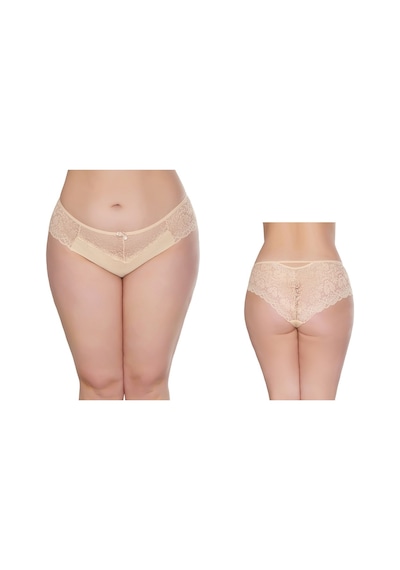 Yeşil İç Giyim Lazer Kesim Mikrodantel 2'li Set Bej - 928388035 Bej