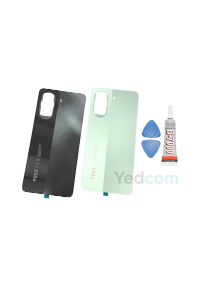 Xiaomi Poco X7 Pro Yeşil Arka Cam Batarya Pil Kapağı Telefon Arka Kapak Yapışkan Beraber