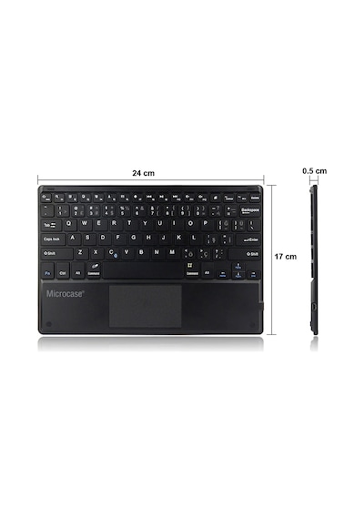 Microcase AL2766 Lenovo Uyumlu Tab 4 10 Plus X704F Touchpad Bluetooth Klavye 24 CM + Bluetooth Mouse + Stand