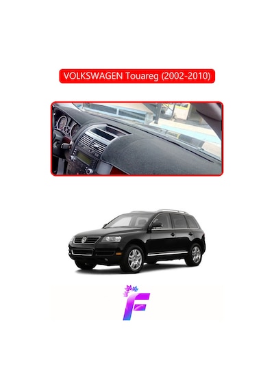 Volkswagen Touareg 2002-2010 Uyumlu Torpido Örtüsü Yansıma Önleyici Hızlı Ve Kolay Montaj L15 Kırmızı