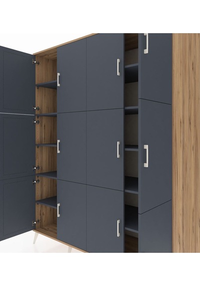 Kronos Gardrop 10 Raflı 12 Kapaklı 176x59x221 Çam-antrasit Antrasit Kronos Gardrop 10 Raflı 12 Kapaklı 176x59x221 Çam-antrasit Antrasit
