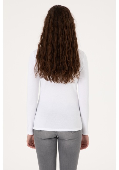 U.S. Polo Assn. Kadın Beyaz Slim Bisiklet Yaka Basic Sweatshırt 50315419-VR013 U.S. Polo Assn. Kadın Beyaz Slim Bisiklet Yaka Basic Sweatshırt 50315419-VR013