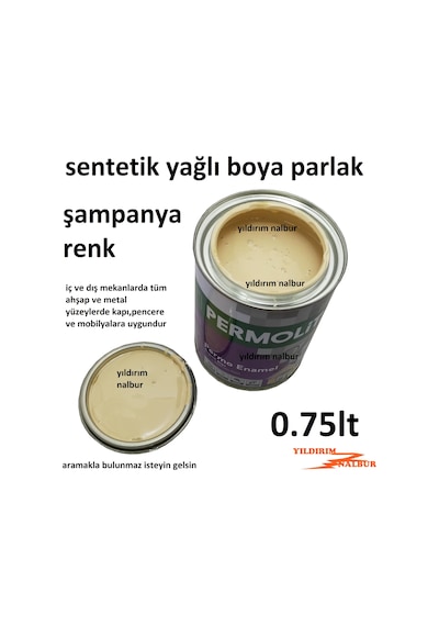 Şampanya Renk Sentetik Yağlı Boya 0.750lt Krem Renk Ahşap Metal P