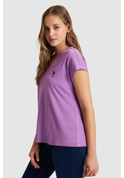 U.s. Polo Assn. Kadın Menekşe Tişört Basic 50323541-vr037 Menekse