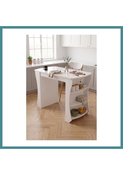 Trendexa Mutfak Masası Mutfak Adası Ada Masa Bar Masası Kahvaltı Masası Raflı Çok Amaçlı Dolap Modern Masa 120x60 Cm 9837 Beyaz Mac Trendexa Mutfak Masası Mutfak Adası Ada Masa Bar Masası Kahvaltı Masası Raflı Çok Amaçlı Dolap Modern Masa 120x60 Cm 9837 Beyaz Mac