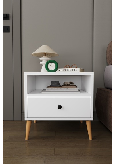 Modern Çekmeceli Komodin Şifonyer %100 Mdf Çok Amaçlı Organizer Kmd02 Beyaz