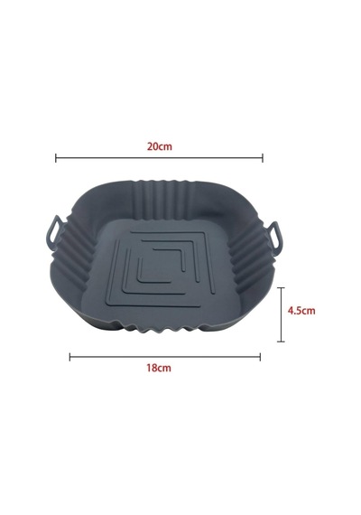 Tr Renkli Isıya Dayanıklı Yıkanılabilir Silikon -airfryer Kare Model Pişirme Matı 20 Cm