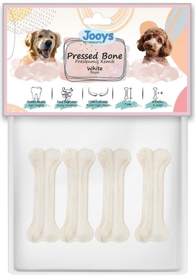 Jooys Beyaz Pres Kemik 7 Cm 4'lü Paket