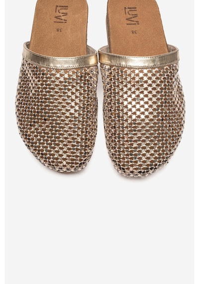 Luvi Shoes Montera Altın Taşlı Kadın Terlik