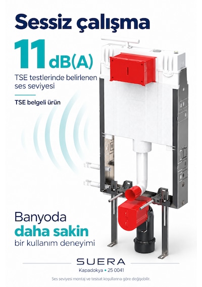 Suera Kapadokya Tuğla Tipi Gömme Rezervuar Seti Elixir Mat Krom Panel 25 0041