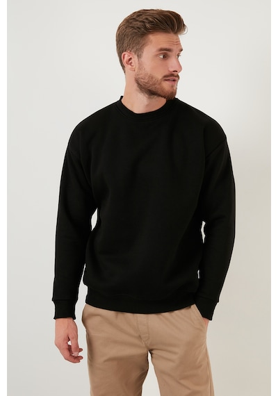 Buratti Regular Fit Bisiklet Yaka Şardonlu 2'Li Paket Erkek Sweat 5905255S2 Siyah-Siyah