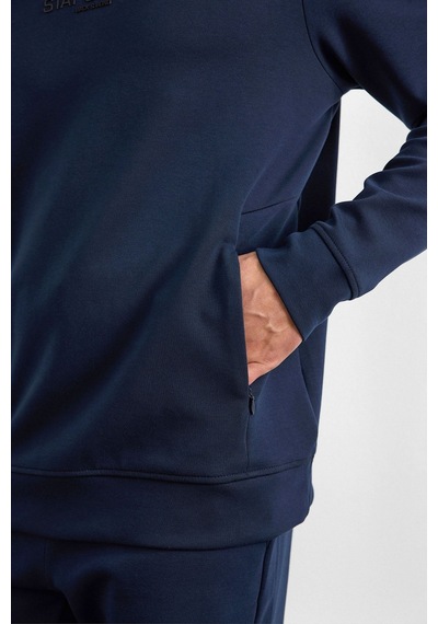 Backandbond Lacivert Bisiklet Yaka Gizli Fermuarlı Sweatshirt