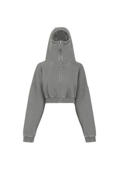 Entire Studios Kısa Fermuarlı Kadın Sweatshirt Gri