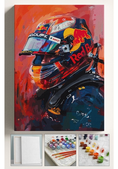 Sayılarla Boyama Seti Numaralı Tuval Fırça Boya Dahil Kasnaklı Set 40x50 Cm - F1 Moto