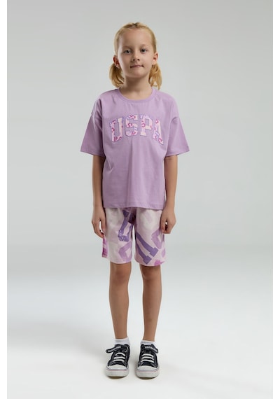 U.S. Polo Assn. Kız Çocuk Mor Bermuda Takım Us2084-c-v2 Mor