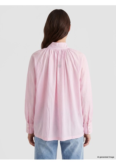Lcw Modest Pembe Hakim Yaka %100 Pamuklu Kadın Gömlek Tunik