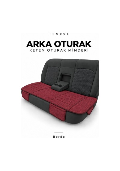 Honda City 2009-2013 Çizgili Keten 3'lü Minder Bordo
