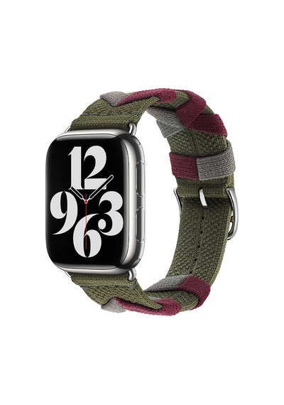 Watch 42mm Uyumlu Ezsp Krd-97 Sarmal Örgü Tasarımlı Kordon-haki
