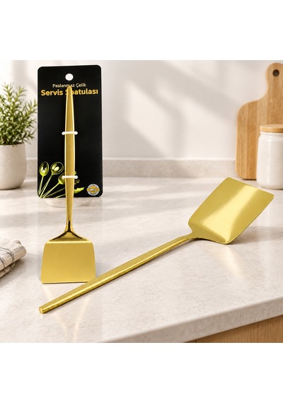 Altın Renk Metal Servis Spatula