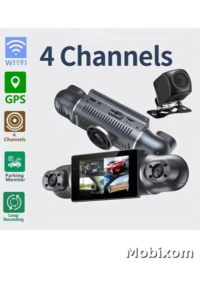4 Lens Araç Kamerası 1080p Fhd Ön Arka İç Kayıt Gece Görüşlü Park Modu Geniş Açı Dashcam
