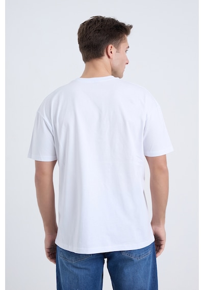 Velvoria Unisex Oversize Beyaz Run T-shirt