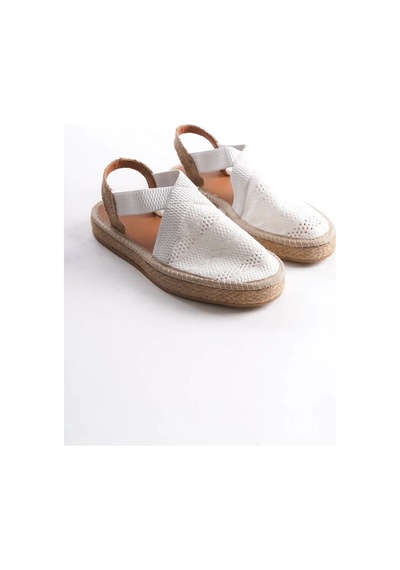 Trendella Kadın Beyaz Espadril Ayakkabı Tr19my01b Kırmızı