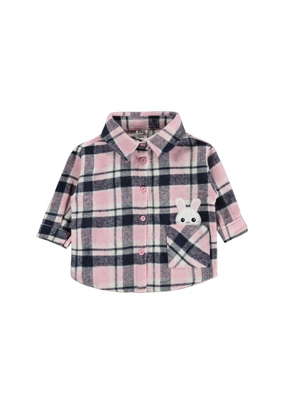 Civil Baby Tavşan Nakışlı Oduncu 6-18 Ay Gömlek - Ekru