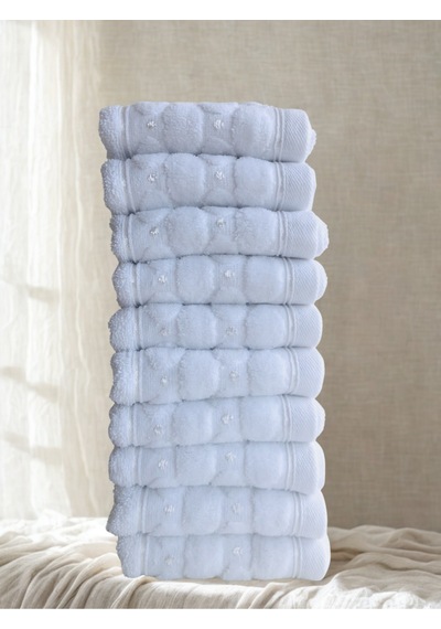 Miosse Pure 10 Adet 30x50 Cm Lüx %100 Pamuk El-yüz-misafir Havlusu Beyaz