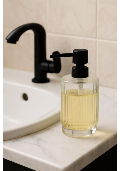 Cam Şeffaf Sıvı Sabunluk 200 Ml Banyo Lavabo Çok Renkli