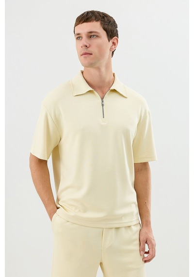 Antioch Polo Yaka Basic T-shirt Sarı