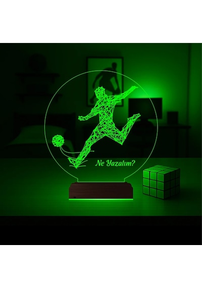 Luvivia Futbolcu Hediye Kişiye Özel 3d Lamba - Masa Gece Lambası
