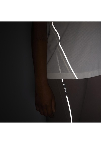Salomon Shakeout Core Kadın Koşu Tişört Whisper White Lc2660600 Krem