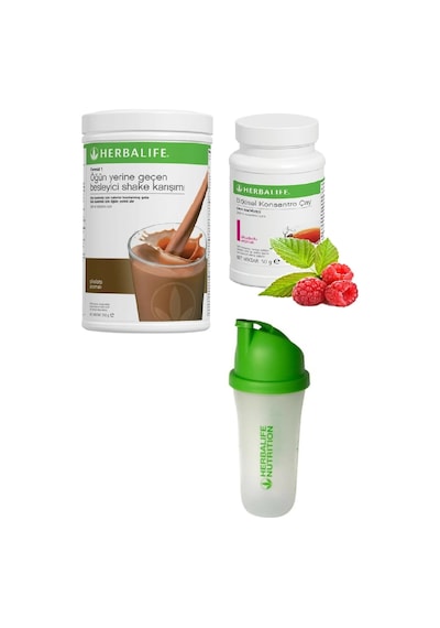 Herbalife Set Çikolata Shake 50 Gr Ahududu Aromalı Çay Ve Shaker