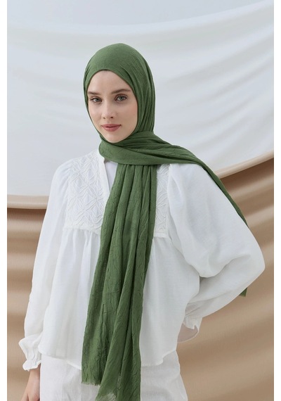 Deserto Fashion Bambu Şal Düz Renk-3545 haki