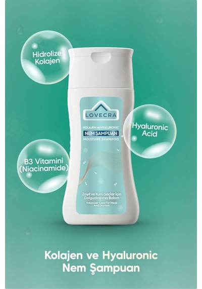 Kolajen Ve Hyaluronic Nem Şampuan Zayıf Kuru Saçlar İçin Dolgunlaştırıcı Bakım Ve Nem 250 Ml Kuru