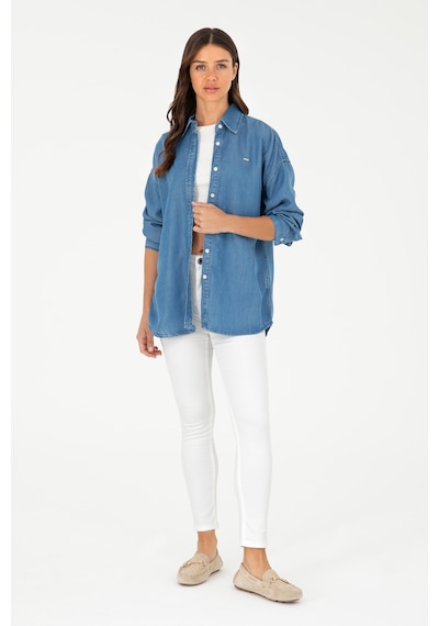 U.S. Polo Assn. Kadın Beyaz Toothpick Fit Kanvas Pantolon 50281692-VR013