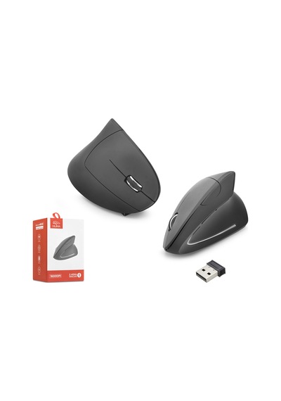 Nodar Nd1211 Dual Mode Ergonomik Dikey Sessiz Mouse 2.4 Ghz Bluetooth 1600 Dpı Siyah Kablosuz