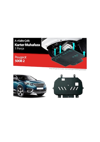 Peugeot 5008 Çelik Karter Muhafaza Koruma 2017 2018 2019 2020 2021 2022 2023