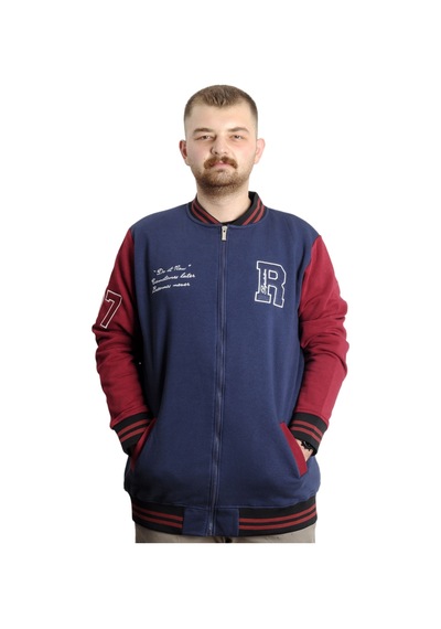 Mode Xl Büyük Beden Erkek Kolej Mont Fermuarlı Ceket Reputatıon 23634 İndigo İndigo