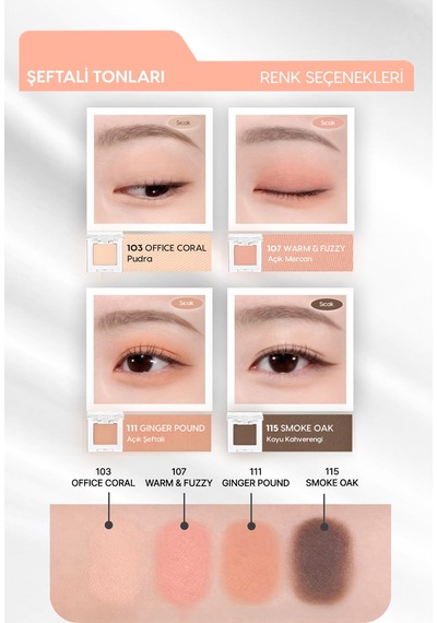 Yumuşak Dokulu, Dökülme Yapmayan Mat Tekli Göz Farı Modern Shadow Matte 117 Pink Sis