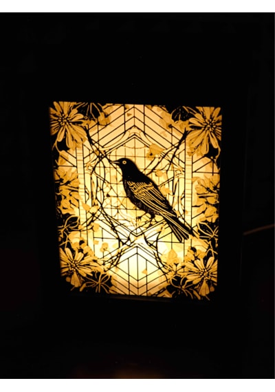 Serie Lumina Shoji Masa Ve Gece Lambası - Ardıç Kuşu Figürlü Klasik Zen Kafes Japon Feneri Sıcak Led Ambiyans Işığı Siyah Serie Lumina Shoji Masa Ve Gece Lambası - Ardıç Kuşu Figürlü Klasik Zen Kafes Japon Feneri Sıcak Led Ambiyans Işığı Siyah