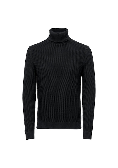Only & Sons Onstuck 7 Roll Neck Knit Erkek Siyah Kazak - 22022595