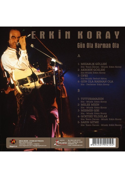 Mega Müzik Erkin Koray - Gün Ola Harman Ola Plak