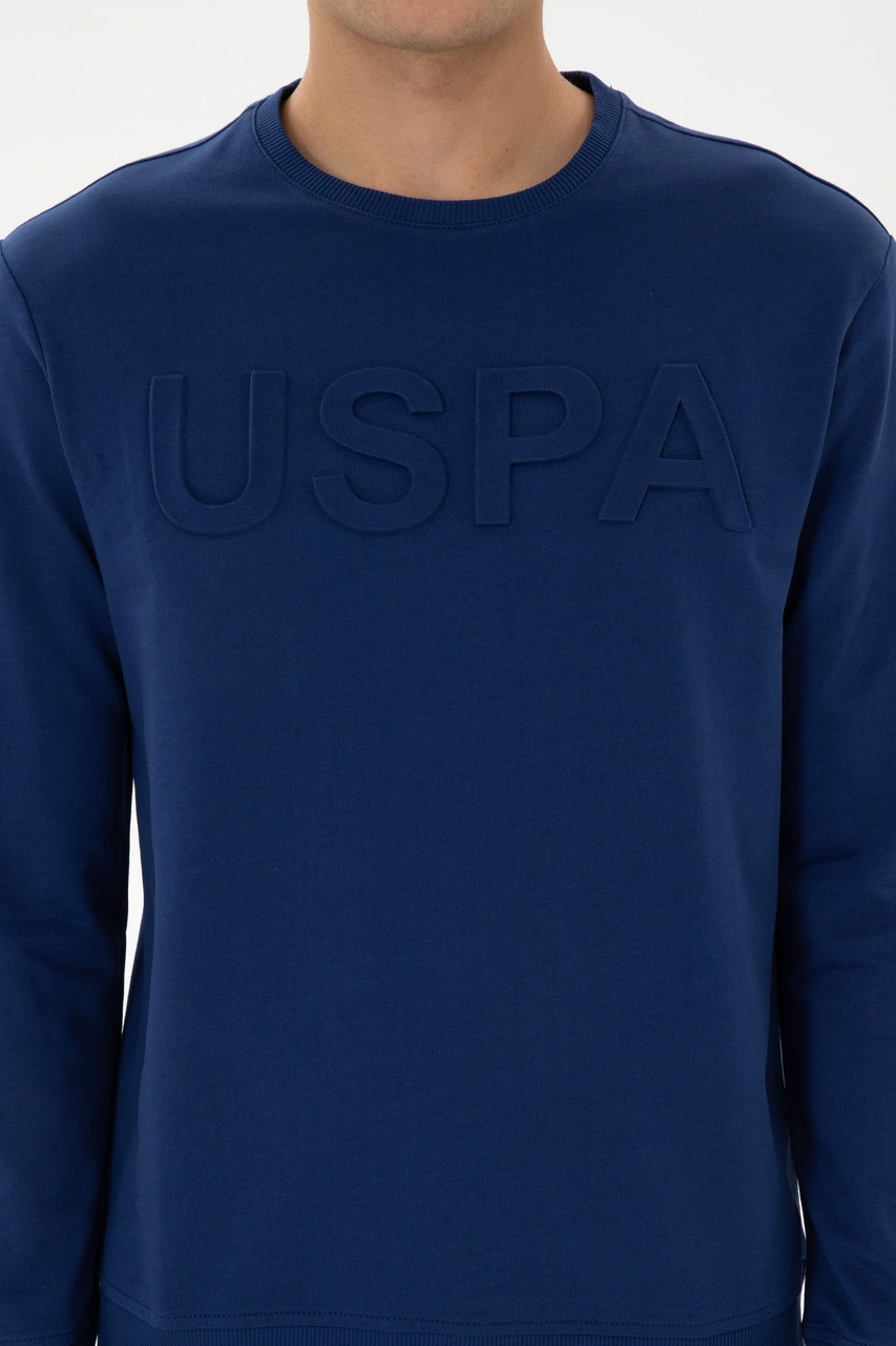 U.S. Polo Assn. Erkek Regular Fit Bisiklet Yaka İndigo Basic Sweatshirt 50307793-VR028