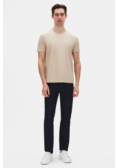 D's Damat Ds Damat Regular Fit Bej Düz Nakışlı %100 Pamuk T-shirt 4hc140632006m Bej